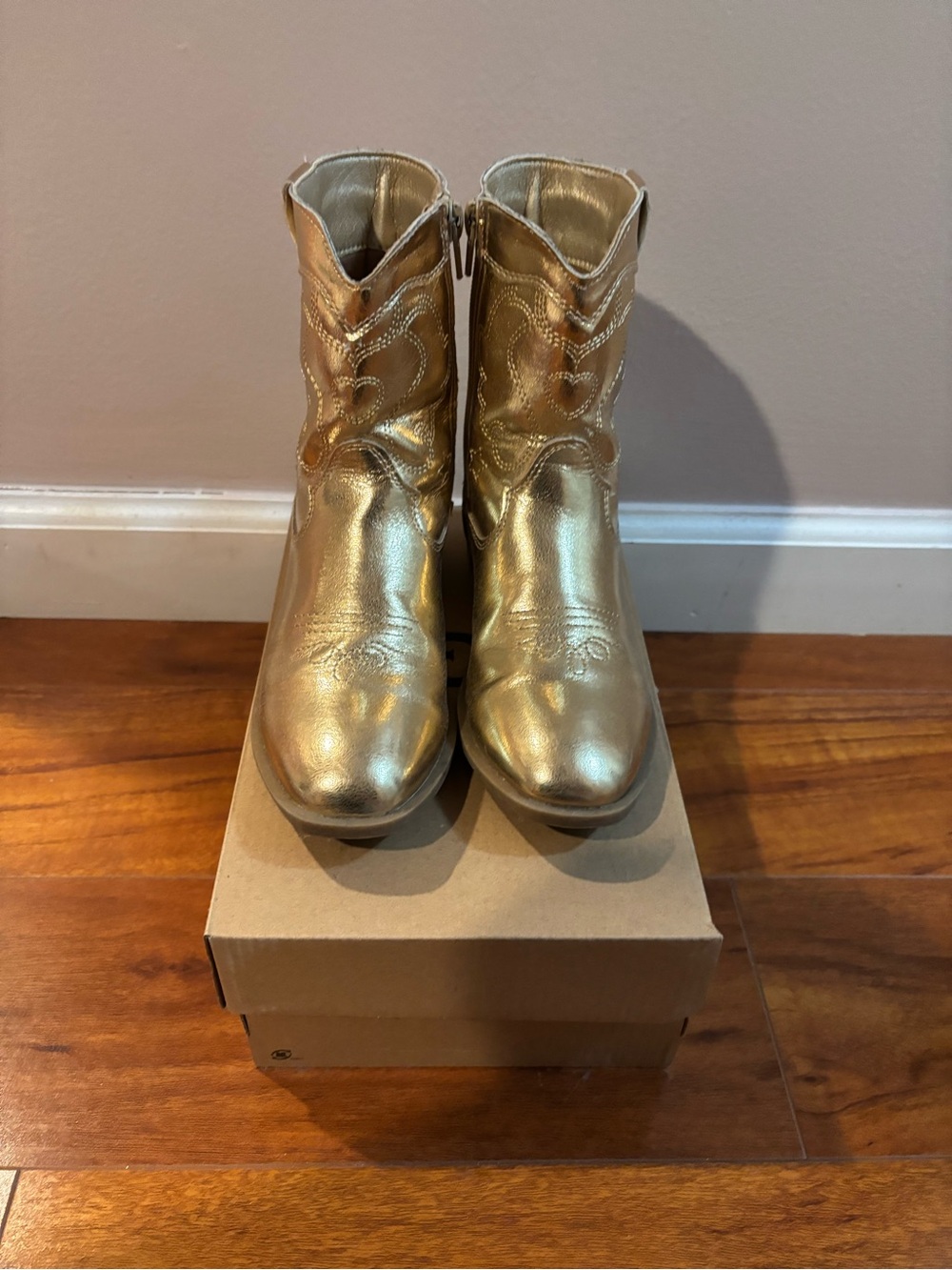 Metallic Gold Women's Ankle Boots